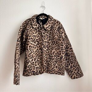 Anthropologie Leopard Print Quilted Jacket